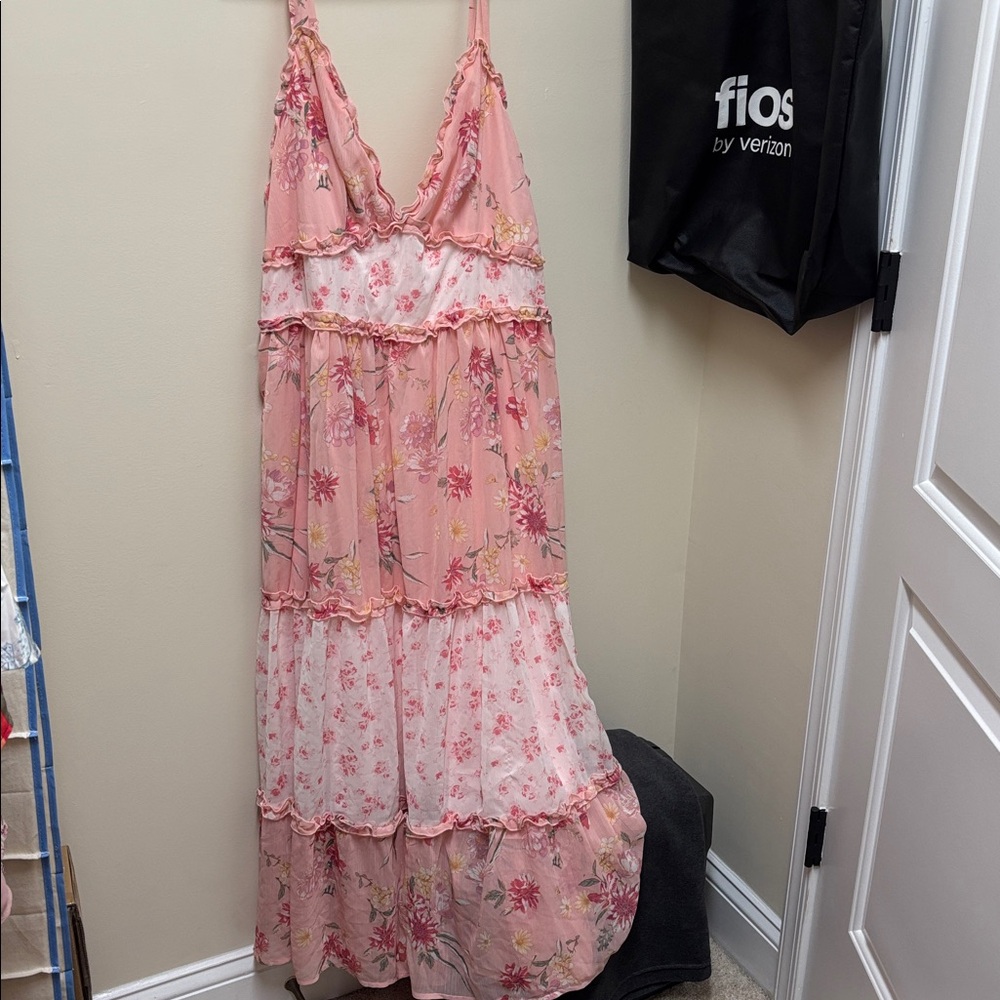 Torrid Pink Floral Maxi Dress